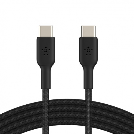 BELKIN kabel oplétaný USB-C - USB-C, 1m, černý