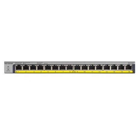 NETGEAR 16-port 10/100/1000Mbps Gigabit Ethernet, POE+ GS116PP