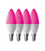 TP-Link Tapo L430C(4-pack) chytrá WiFi stmívatelná LED žárovka (barevná,2500K-6500K,470lm,2,4GHz,E14)