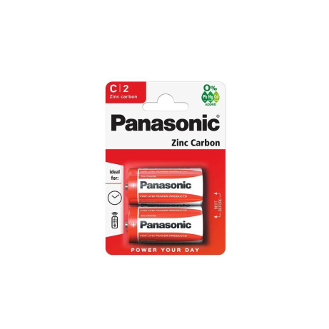 PANASONIC Zinkouhlíkové baterie Red Zinc R14RZ/2BP EU C 1,5V (Blistr 2ks)