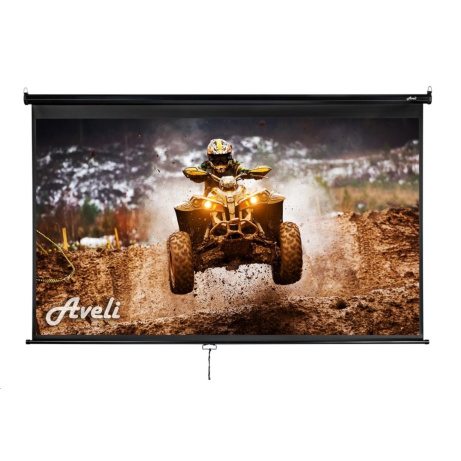 Nástěnné projekční plátno AVELI, 265x149cm (16:9) 120", černý tubus