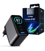 3mk napájecí adaptér InCharge Lumin PD 67W QC4+ PPS AFC FCP SCP 1A2C TFT Display Black/Grey