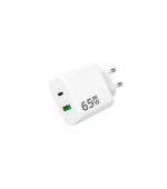 WG - Síťová nabíječka GaN 2x USB 65W, 1x USB-C PD 65W + 1x USB-A QC3.0 18W, white