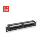 LYNX 10" patch panel 12-port, UTP Cat6, 50µ, nestíněný, černý
