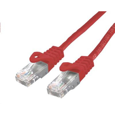 Kabel C-TECH patchcord Cat6, UTP, červený, 0,5m