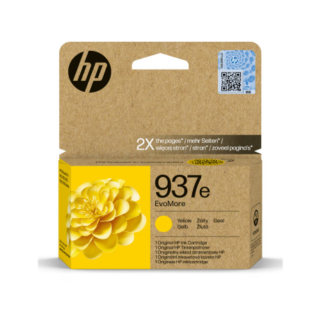 HP 937e inkoustová náplň žlutá, 4S6W8NE