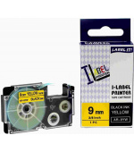 Xerox alternativní páska s Casio, XR-9YW1, 9mm x 8m, černý tisk / žlutý podklad - ALLPRINT