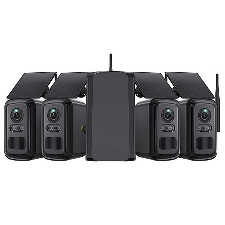 Set solárních kamer Viking HUB S04/8000 mAh/ mobilní aplikace/ outdoor