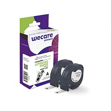 WECARE ARMOR páska kompatibilní s DYMO S0721510,Black/White,2*12mm*4m