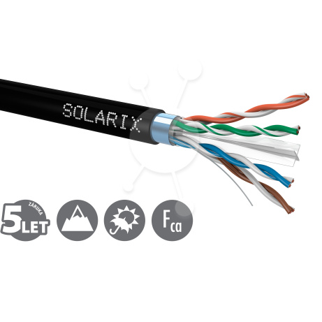 Instalační kabel Solarix CAT6 FTP PE Fca venkovní 500m/cívka SXKD-6-FTP-PE