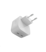 WG - Síťová nabíječka GaN 2x USB-C 35W, bílá